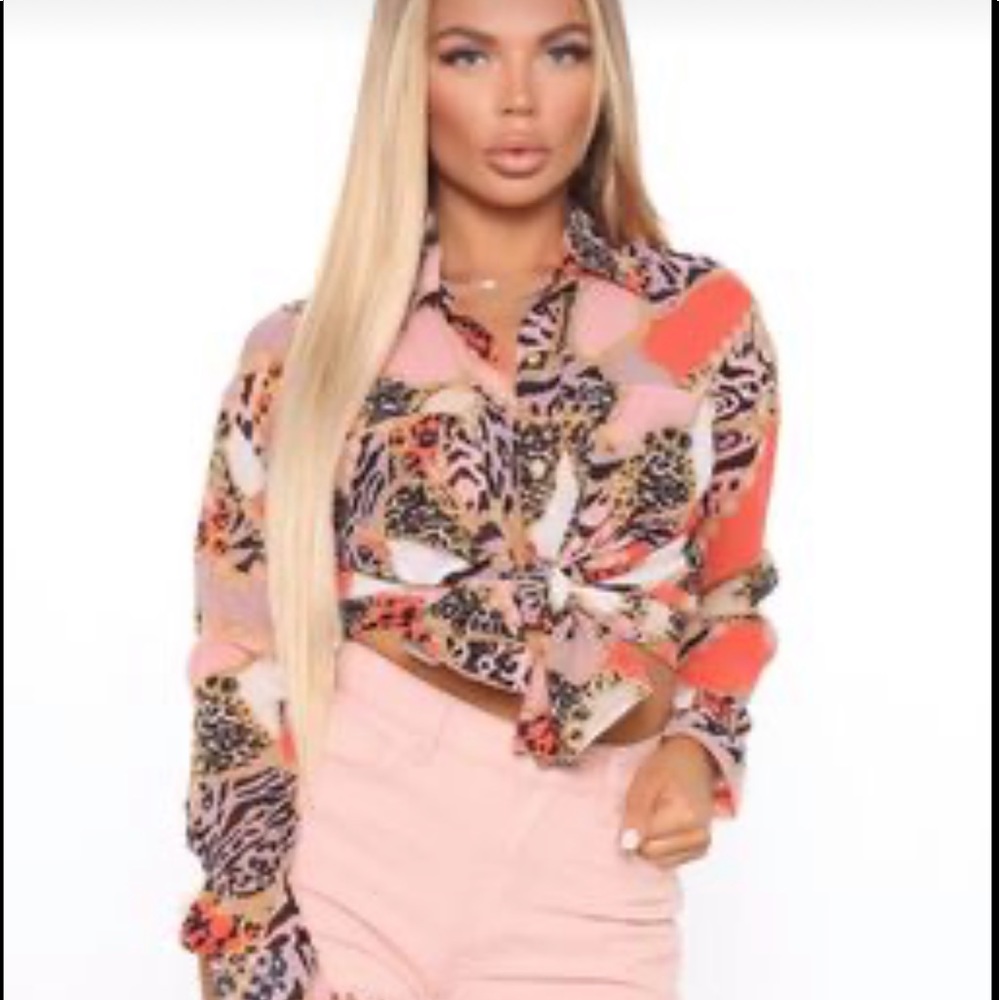 Fashion Nova, sheer pink blouse